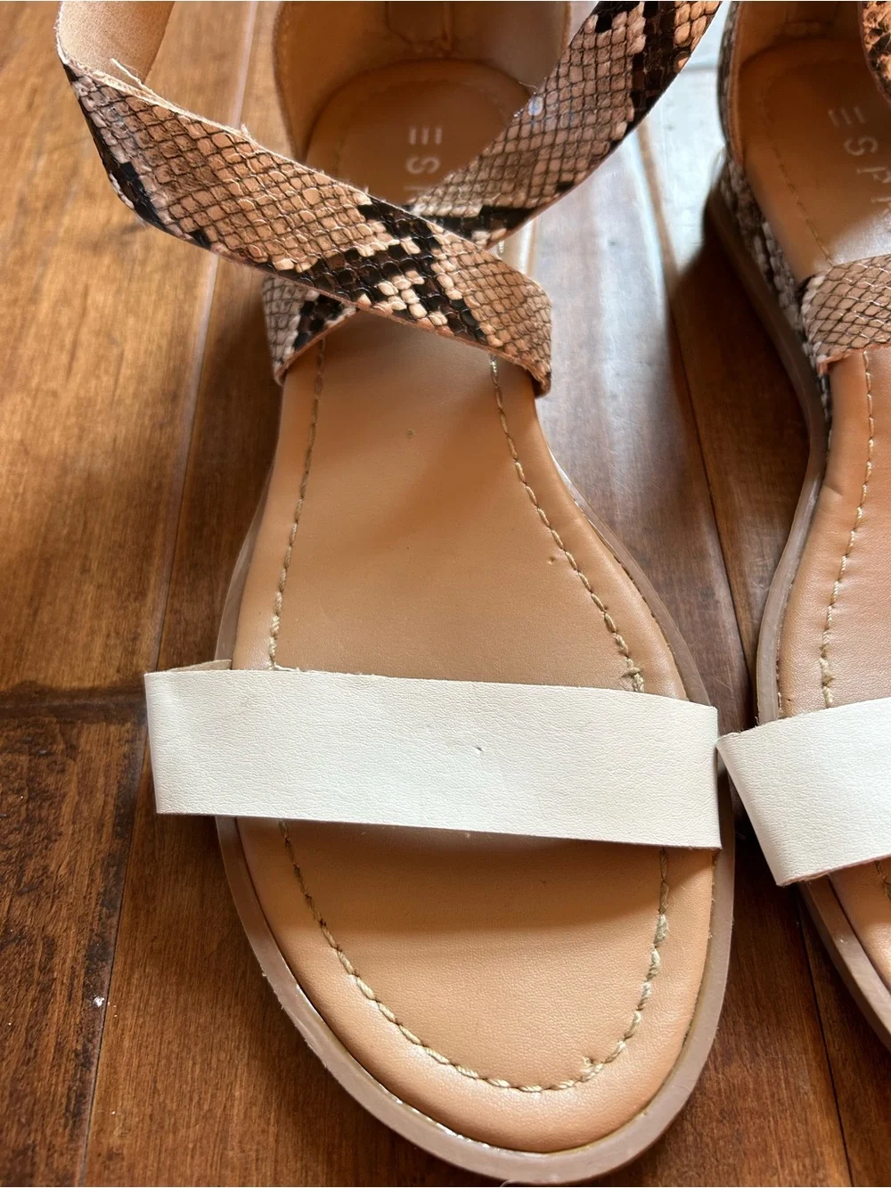 Esprit Women's Tan & Snake-Print Ankle Strap Sandals